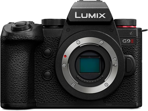 Panasonic LUMIX DC-G9M2E Mirrorless Camera Micro Four Third, 25.2MP, 4K 120p/100p and 5.7K 30p/25p, AF Phase Hybrid, 5 Axis BIS, LVF OLED, Wi-Fi, Bluetooth, HDMI, Body Only, Black