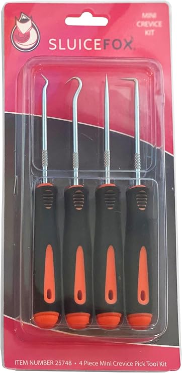 Mini Crevice Tools 4 Piece Set for Gold panning Kits; Mini Pick Set for Pulling Gold paydirt Nuggets from Bedrock; Gold panning equipmet for Prospecting
