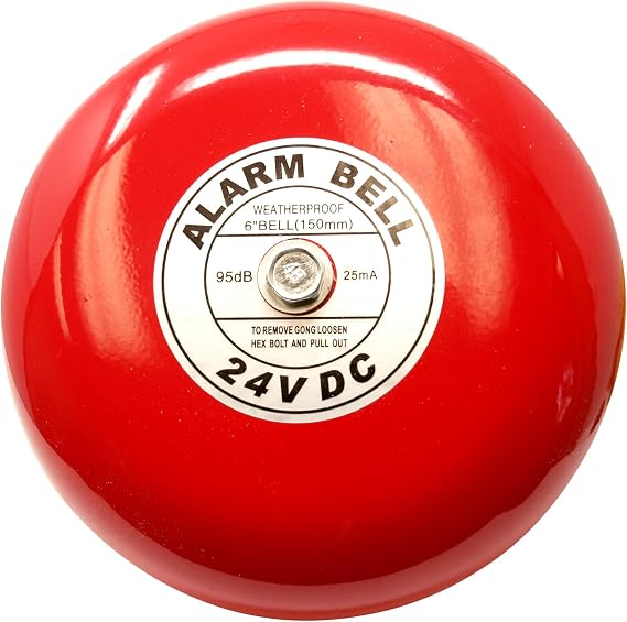 Alarm Bell, Security Bell, Boat Alarm Bell, 24 Volt DC, 6",