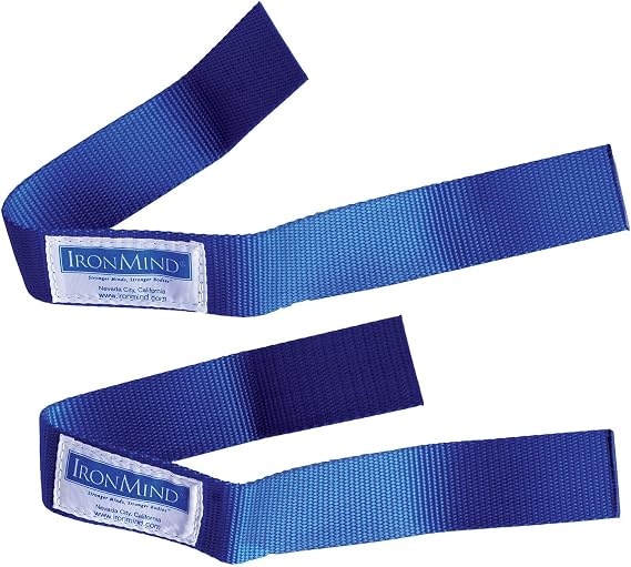 IronMind Short & Sweet Lifting Straps, Blue, Pair | Classic nylon straps for Olympic-style weightlifters: secure grip and quick bailouts for snatches and clean pulls