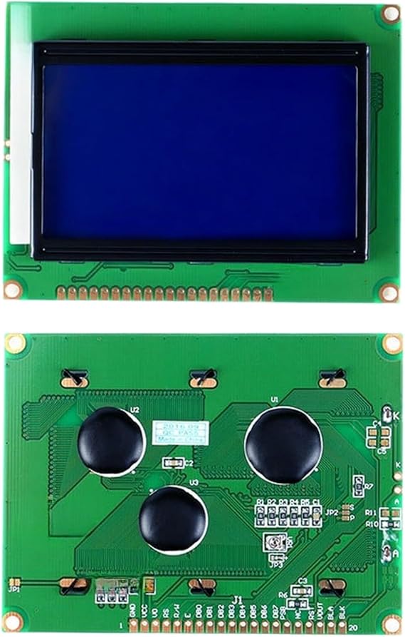 12864 LCD Display Module 128x64 Dot for matrix with Backlight I2C Interface STN Screen for MCU Projects Yellow-Green(A)