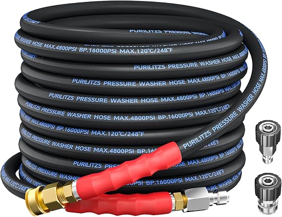 3/8'' Pressure Washer Hose 4800PSI, Kink Resistant Hose 50FT