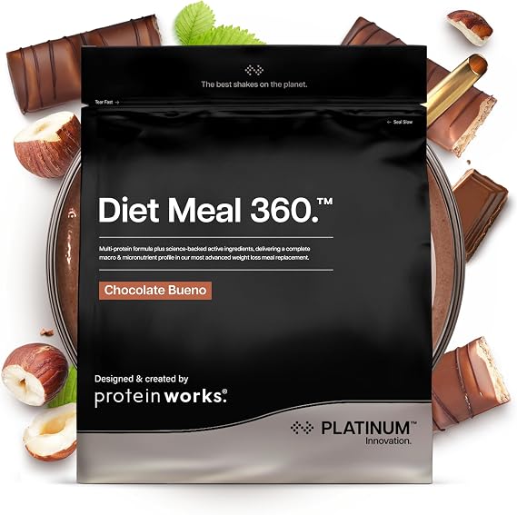 Protein Works | Diet Meal 360 - Platinum, Chocolate Bueno, 1kg | Advanced Diet Meal Replacement Shake, Supports Weight Loss, Nutritionally Complete, Fuller for Longer, 26 Vitamins & Minerals