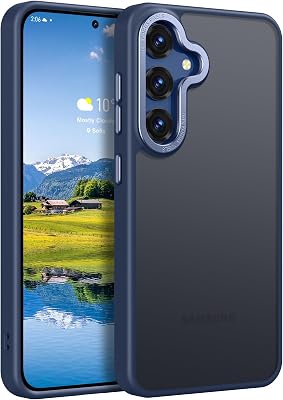 Rayboen for Samsung Galaxy S25 Plus Case, Skin Feel Translucent Frosted Anti-Scratch Protective Phone Cover for Samsung S25 Plus with Bumper Hard PC Back Soft Silicone Edge, Matte Blue