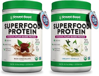 Superfood Protein, Plant-Based Protein Powder Superfood  Greens for Immune Support Lean, Organic, Vegan, Keto, Paleo, Lactose-Free, No Sugar, Low Calorie Protein