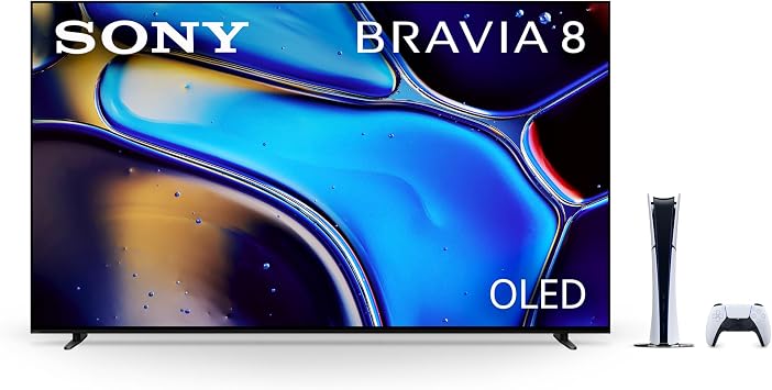 Sony 77 Inch OLED 4K Ultra HD TV BRAVIA 8 Smart Google TV & PlayStation 5 Digital Edition Console Slim