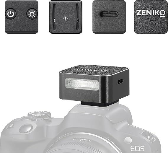 ZENIKO ZF04 Mini Flash,Manual Speedlite for Single Hot Shoe Cameras(Black)