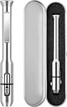 Zonon TIG Wire Feeder Pen Welding Rod Holder Feed Pencil Filler for 1/32"-1/8" (1.0-3.2 mm) Wires Smooth TIG Welding Tool Welder Accessories, with Metal Case for Storage(Silver)