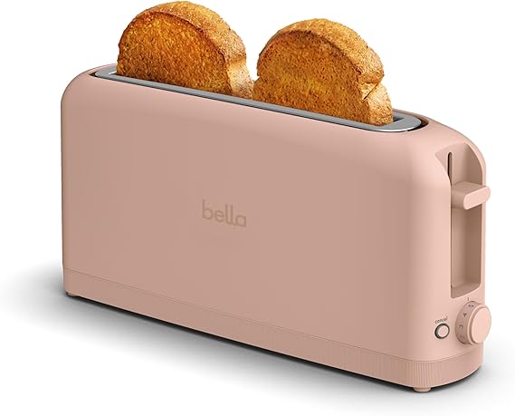 bella Fits-AnywhereTM 2-Slice Slim Toaster, Long Slot & Extra Wide, Blossom