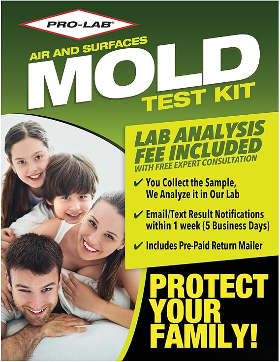 Mold Test Kit for Home, DIY Air Surface and Bulk Testing with Lab Fee
