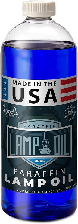 Hyoola Candles Liquid Paraffin Lamp Oil - Blue Smokeless, Odorless, Ultra Clean Burning Fuel for Indoor and Outdoor Use - Highest Purity Available - 32oz