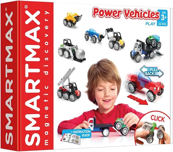 SMARTMAX - Power Vehicles, Magnetic Discovery Play Set, 25 Pieces, 3+ Years