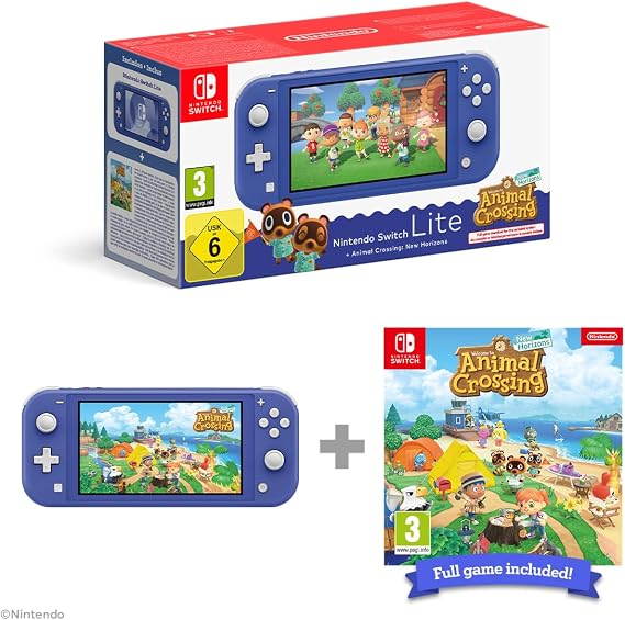 Nintendo Switch Lite (Blue) + Animal Crossing New Horizons