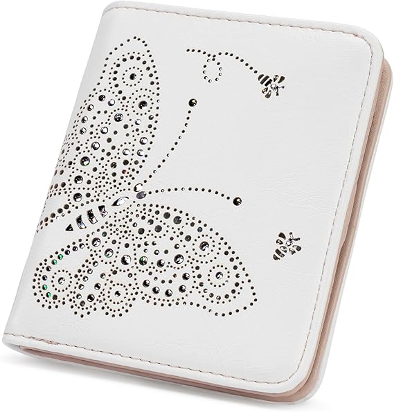 Small Wallet with Zipper RFID Blocking Purses for Women Slim Vegan Leather Wallet Bifold Card Holder Coin Pocket Ladies Purse with ID Window