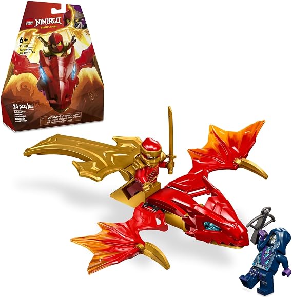 LEGO Ninjago Kick Rising Dragon Strike Toy, Ninja Battle Toy Playset with Kininja Minifigure for Kids, Building Set for Boys and Girls 6 Years Old and Up 71801
