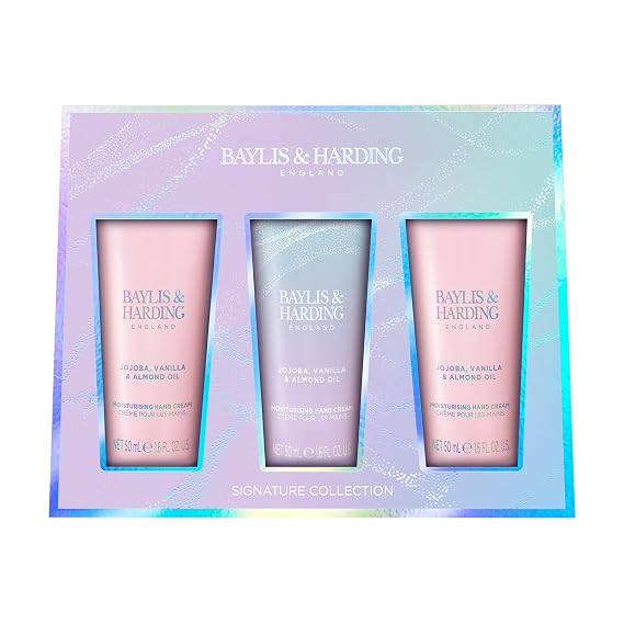 Baylis & Harding Gift Set for Women - Hand Care Pack - Jojoba, Vanilla & Almond Oil, 3-Pack