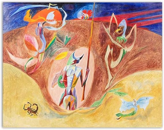Abstract Wall Art Picture,Andre Masson Famous Painting Print on Canvas Enchanteurs Reproduction on Canvas,Colorful Poster and Prints for Home Decor