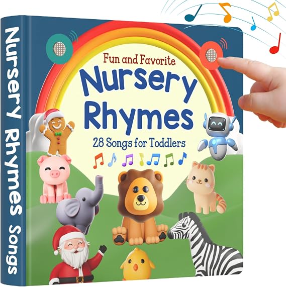 LEARNING BUGS Fun Favorite Nursery Rhymes Sing Along with 28 Nursery Rhymes, Musical Books for Toddlers, 28-Button Music Book, Musical Toys for Toddlers 1-3