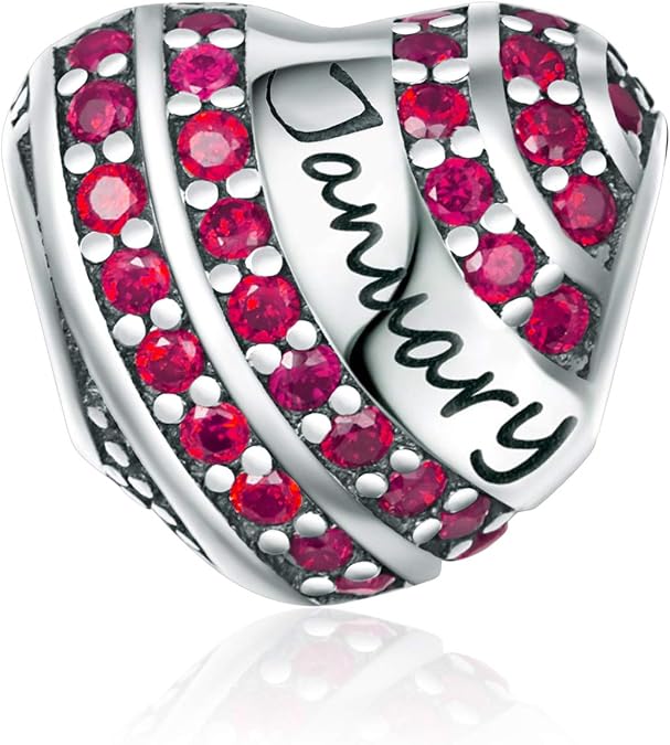 Birthstone Charm Fit for Pandora Charms Bracelet Sterling Silver Bead Birthday Charms 13