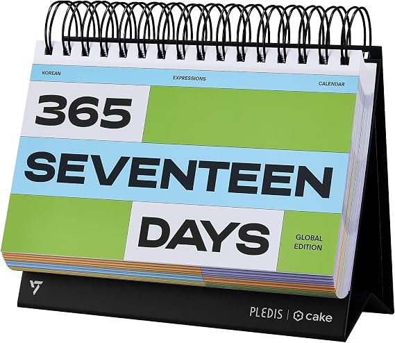 365 SEVENTEEN DAYS - Official Seventeen Merchandise, Daily Flip Calendar with Useful Korean Expressions Used by Seventeen, Perpetual Desk Calendar, Seventeen Photo Stickers Included, Kpop Merch, Seventeen Gift Idea, Perfect Gift for CARAT