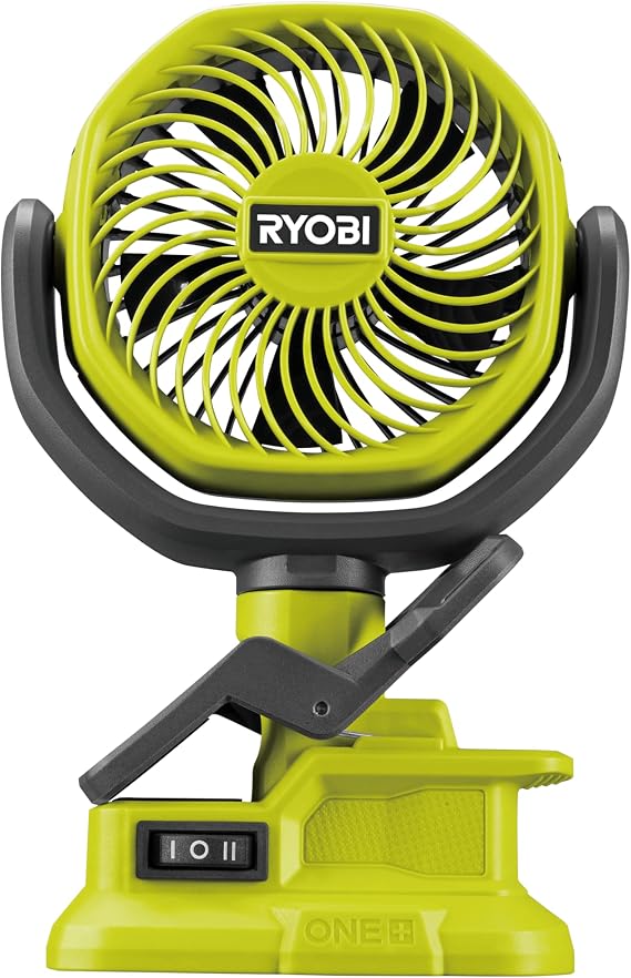 Ryobi RCF18-0 18V ONE+ Cordless 10cm Clamp Fan (Bare Tool) Hyper Green