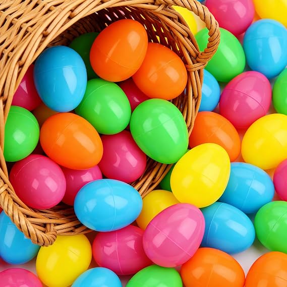 48 Pcs Easter Eggs, Premium Plastic Solid Color Egg Set, Vibrant Multicolor Easter Egg Mix, Spring Egg Collection for Egg Hunt and Party Activities