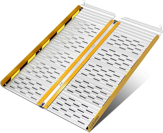 LIEKUMM Portable Wheelchair Ramp,600LBS Capacity,Prevent Waterlogging,Ramps for Wheelchairs for Home,Ramp for Stairs,Wheelchair Ramps for Vans,Suitable for Wheelchairs,Bicycles,Scooters
