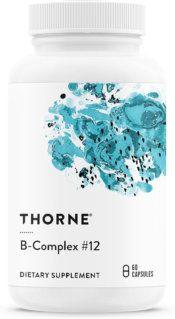 THORNE B-Complex #12, 8 Active B Vitamins & Choline, 60 Capsules | Supports Cellular Energy Production, Red Blood Cell Formation & Healthy Nervous System*, Gluten-Free, NSF Contents Certified
