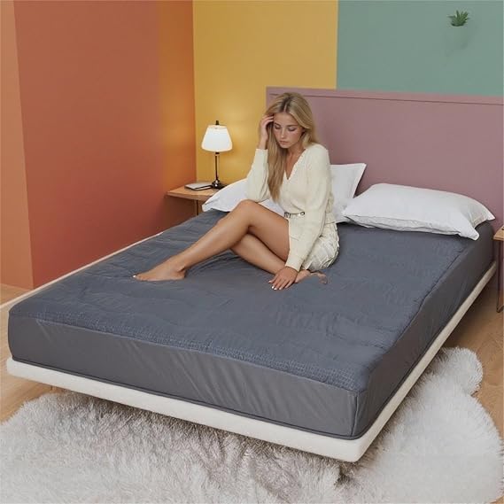 Electric Mattress Pad Twin Size 39"x75", Gray