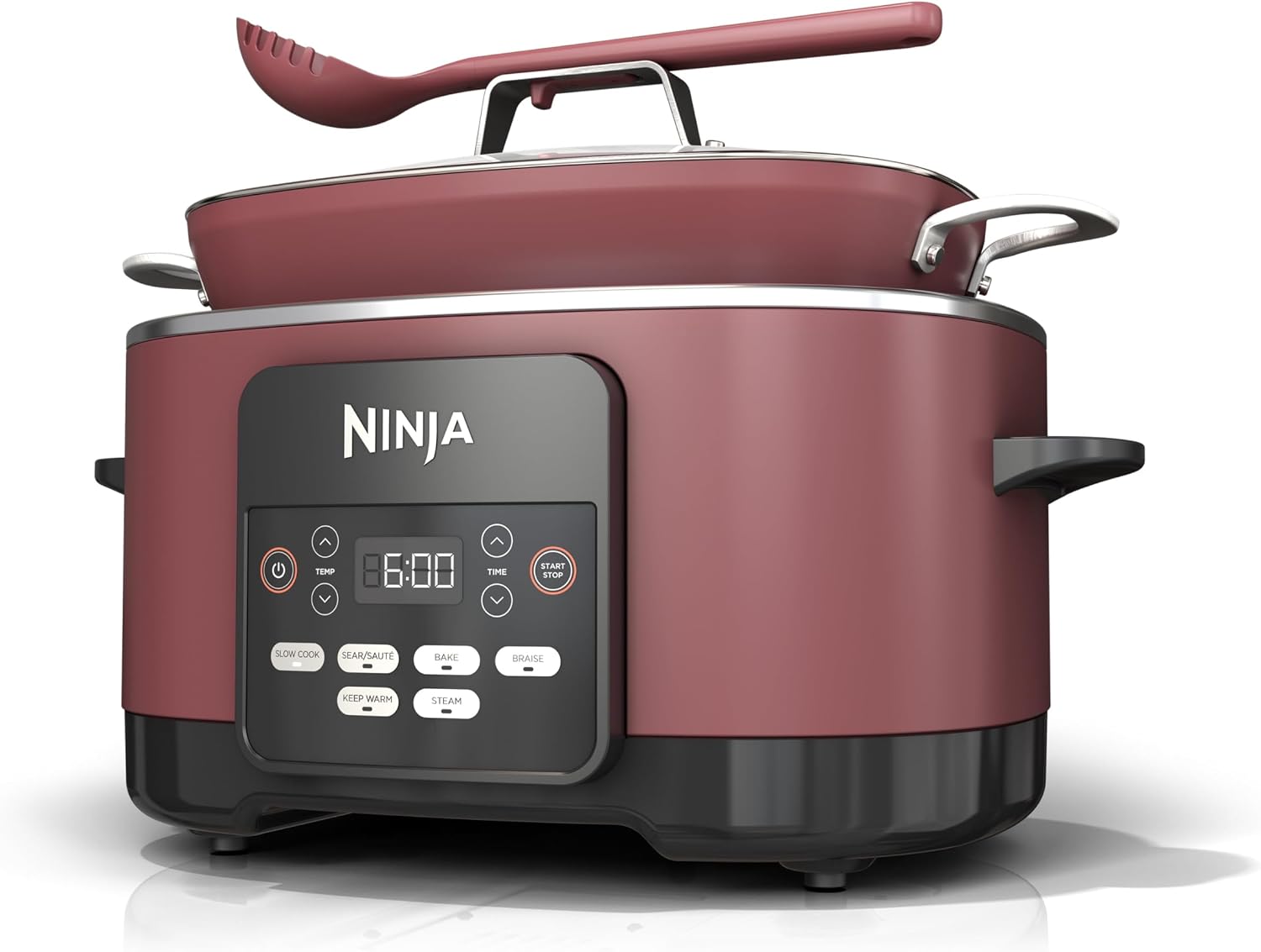 Foodi PossibleCooker PRO 8.5Qt Multicooker 8 in 1 Slow Cooker, Dutch Oven, Steam Bake Roast Sear Saute Bread Maker Warmer, Glass Lid, Integrated Spoon, Nonstick
