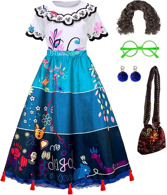 Akokvlar Women Magic Dress Adult Cosplay Party Costume Outfit Full Set with Wig