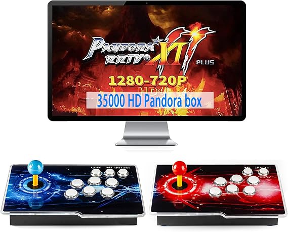 35000 Game-in-1 Pandora Box Retro Arcade Game Console with 2 Independent Hosts for PC & Projector & TV 3D for 1-4 Player Category Favorite List Storage, Search, Hide, Pause & Delete