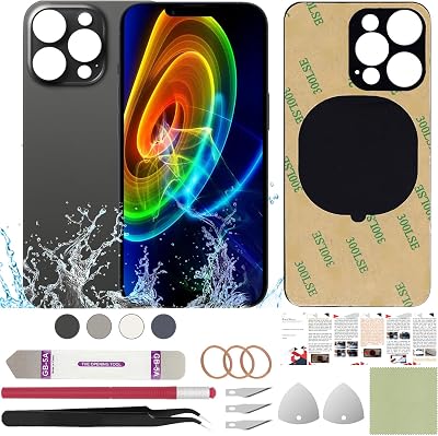 Back Cover Screen Glass Replacement Compatible with iPhone 15 Pro Max 6.7  Professional Tools Black Titanium