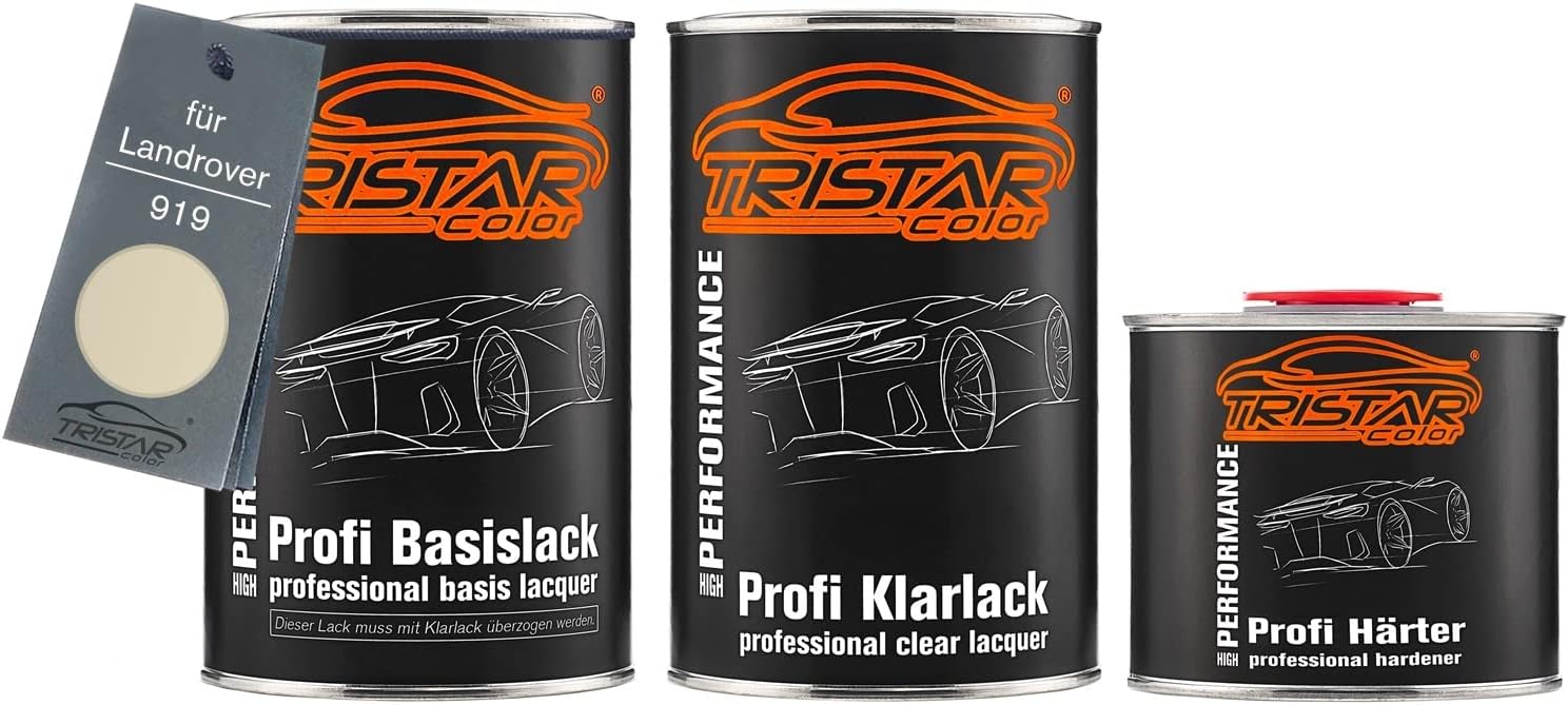 TRISTARcolor Car paint Set can ready for spraying for Landrover 919 Nazca Sand Metallic Base coat + 2K clear coat 2.5l