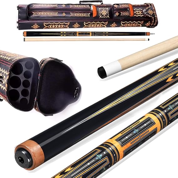 SinSed tacos de billar profesionales fibra de carbono1/2 Split Construction 13MM 58-Inch 20 Oz Pool Cue with Bag, Carbon Fiber Tube Foreleg(Color:5)
