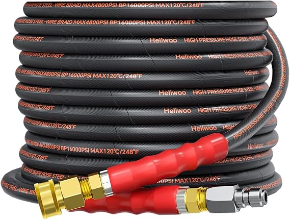 25FT Pressure Washer Hose 3/8" 4800PSI Kink Resistant