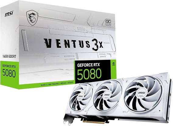 MSI GeForce RTX 5080 16G VENTUS 3X OC WHITE Graphics Card VD8978
