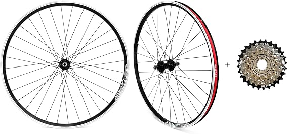 26" Mountain Bike Wheelset, Quick Release MTB Bicycle Double Wall Rims MTB Wheel Set, Ultralight Aluminum Alloy 32H Bike Wheels Compatible MF-TZ500-6/7 Speed Freewheel