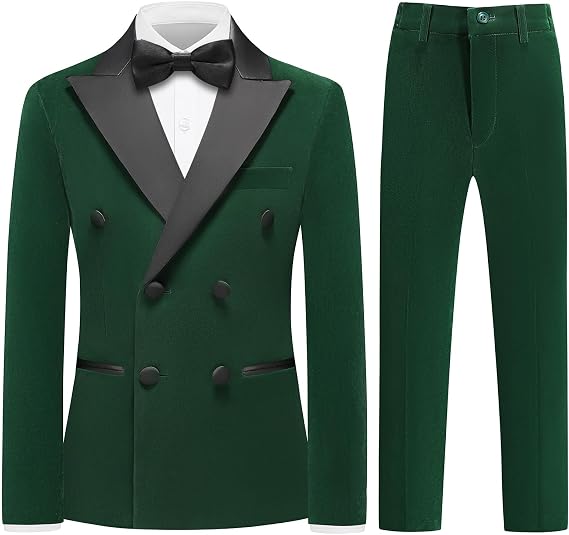 Boys Velvet Suit Kids Tuxedo Sets 4 Piece Wedding Size 4-18