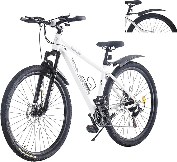 24 26 27.5 29Inch Mountain Bike 21 Speed Drivetrain Hardtail Bicycle Mens Women Mountain Bike With Shock Lightweight Sport Cycling Bike for Adult with Mudguard MTB Bicycle