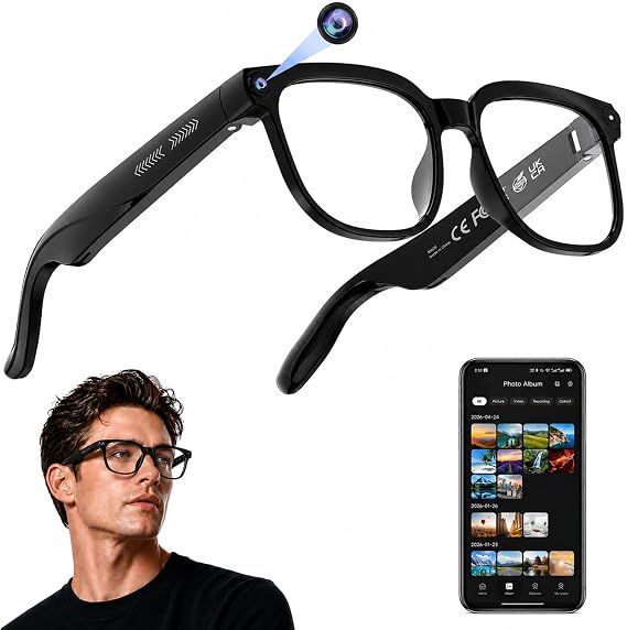 AI Smart Glasses with Camera, 4K Video, Real-Time Translation, AI Assistant