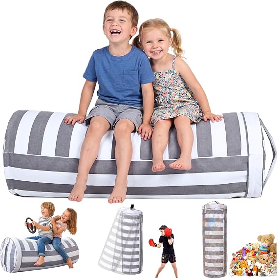 Stuffed Animal Storage Bean Bag Cover for Kids - Organize, Sit, Play and Help the Box Promote Comfort and Relaxation - Perfect Playroom and Bedroom Plush