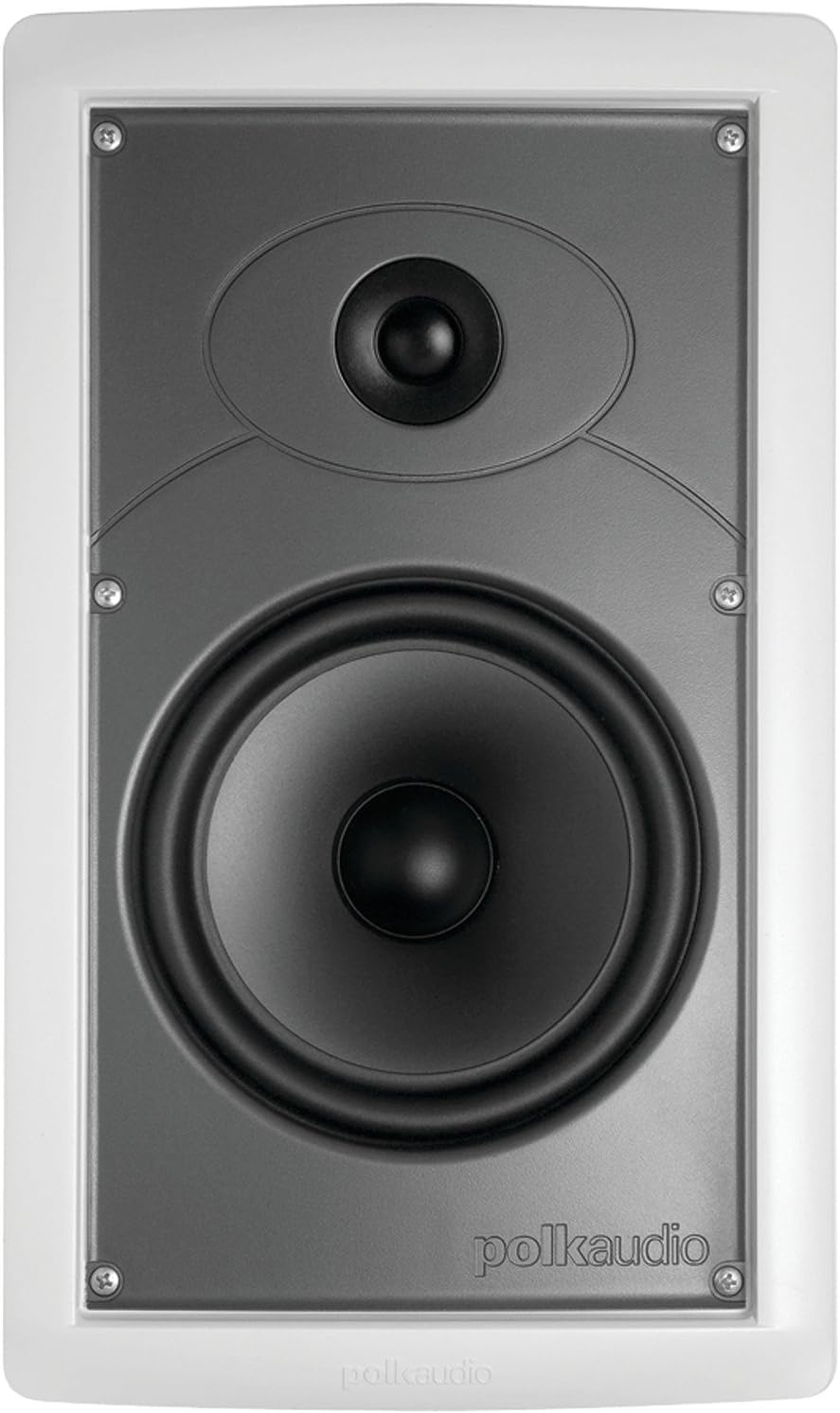 Polk Audio IW65 in-Wall Speaker, Moisture Resistant Design for Damp and Humid IndoorOutdoor Placement - Bath, Kitchen, Covered Porches White, Paintable Grille