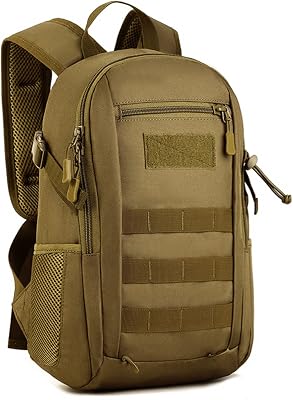 HUNTVP 20L Tactical Backpack Military MOLLE Backpack Daypack Rucksack Gear Tactical Assault Pack Bag for Hunting Camping Trekking 20L-Dark Brown