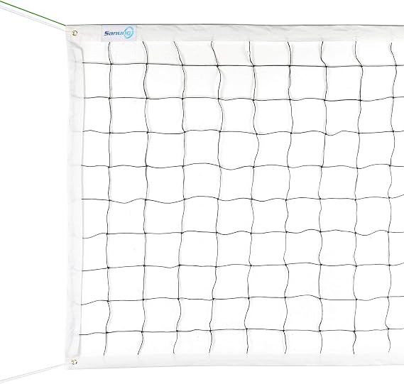 Sanung Volleyball Net with Steel Wire for Indoor and Outdoor Gardens Campus Backyard Swimming Pool Park Beach Portable Game Standard Size (32 FT x 3FT) Poles Not Included