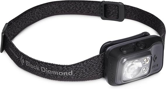 BLACK DIAMOND Spot 400-R Headlamp, Rechargeable, Dimmable, Bright, Graphite