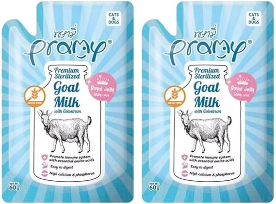 Yavru Kediler Ve Köpekler İçin Kolostrum Ve Arı Sütlü Sterilize Keçi Sütü, 60 Gram 2li paket