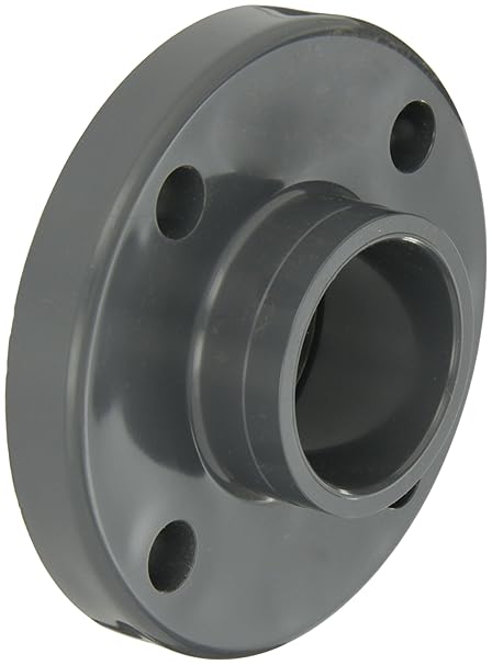 PVC Pipe Fitting, Flange, Schedule 80, Gray, 1/2" Slip Socket
