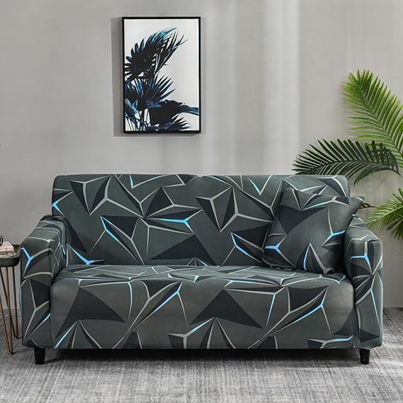 Stretch Sofa Cover Couch Cover for Washable Furniture Protector Covers with Elastic Bottom Feature Jacquard Fabric (2 Seats)