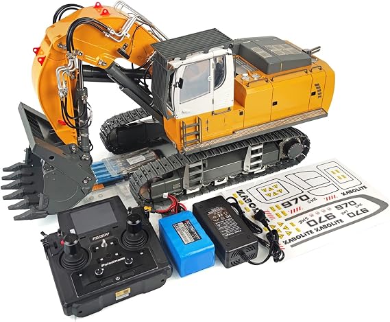 Kabolite 1/14 RC Hydraulic Excavator RTR Huina K970-200 Metal RC Construction Vehicles Model Front Shove Model PL18Ev Lite Radio